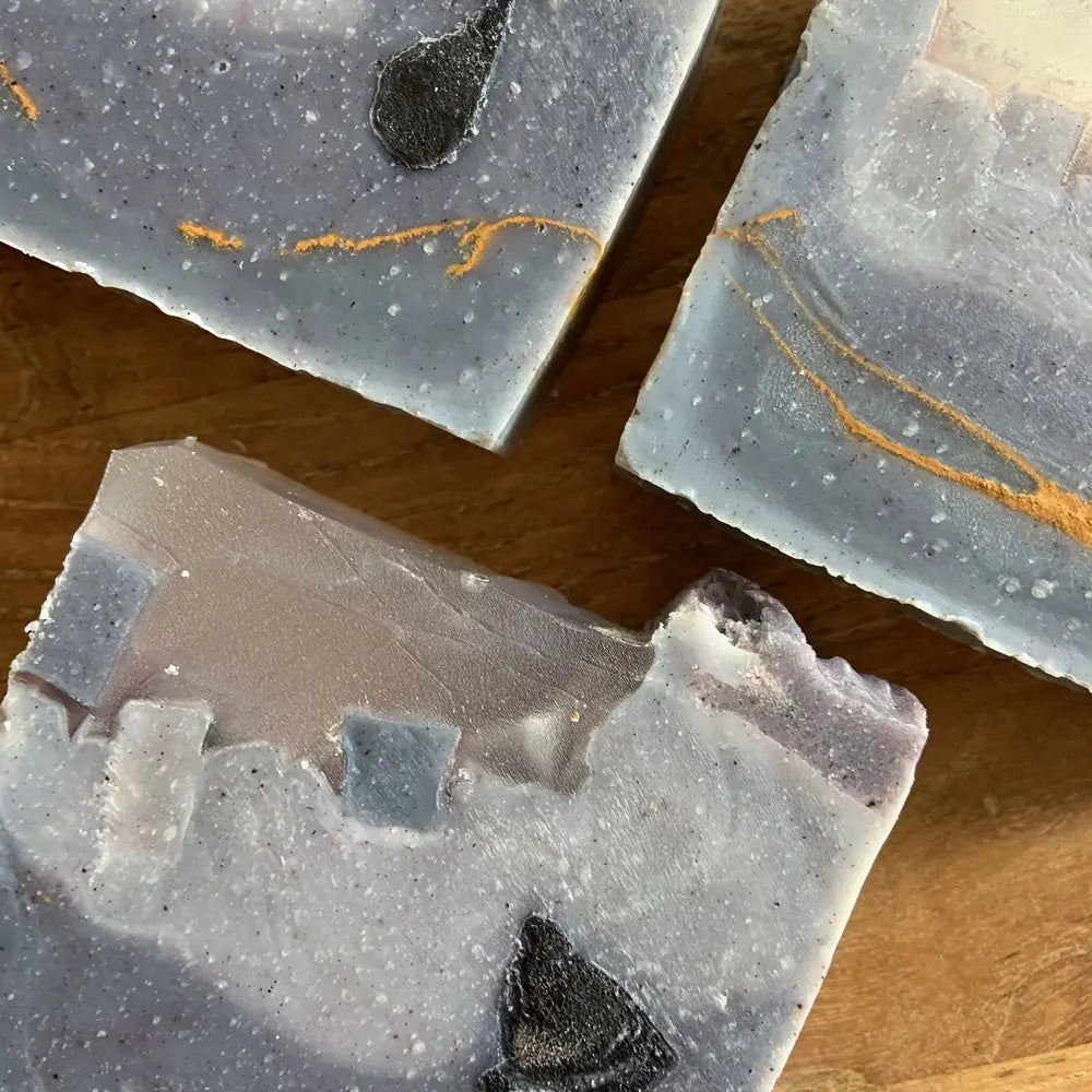 Handcrafted Blue Geode Soap with Clay & Oils